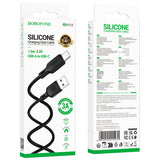 Cablu Borofone de date Lenny Series (BX113), USB to Type-C, Silicon, 3A, 1m, negru