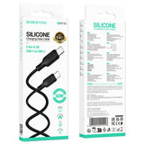 Cablu Borofone de date Lenny Series (BX113), Type-C to Type-C, Silicon, PD60W, 3A, 2m, negru