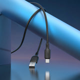 Cablu Borofone de date Lenny Series (BX113), USB to Type-C, Silicon, 3A, 2m, negru