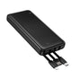 Baterie externa Borofone Clever Series (BJ79), cu Integrat 3x Cable, USB, USB-C, Lightning, Indicator, 2A, 10000mAh, negru