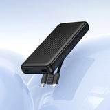 Baterie externa Borofone Clever Series (BJ79), cu Integrat 3x Cable, USB, USB-C, Lightning, Indicator, 2A, 10000mAh, negru