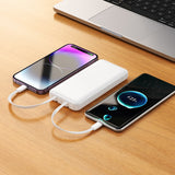 Baterie externa Borofone Clever Series (BJ79), cu Integrat 3x Cable, USB, USB-C, Lightning, Indicator, 2A, 10000mAh, negru