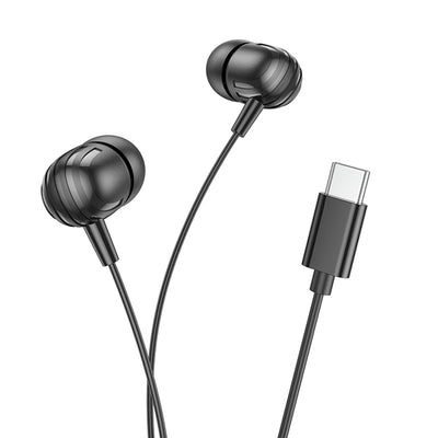 Borofone Casti cu fir Delicious (BM77), Type-C, cu Microphone, Stereo Bass, Hi-Fi Audio, Universal, 1.2m, Negru