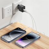 Incarcator retea Yesido Incarcator retea (YC64), Dual Port Type-C + USB-A, Incarcare rapida, GaN Technology, PD30W, negru