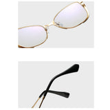 Techsuit Anti-Blue Light Glasses Reflex PC (8808), pentru Women, Oversized, Metal Frame, AC Lens, Negru