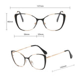 Techsuit Anti-Blue Light Glasses Reflex PC (8808), pentru Women, Oversized, Metal Frame, AC Lens, Negru