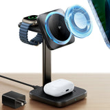 Incarcator wireless ESR CryoBoost (2C5880861), pentru Phone, Apple Watch, AirPods, Detasabil Watch Charger, Qi2, negru