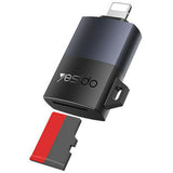 Adaptor Yesido Adapter (GS38), Lightning to TF Card, pentru iPhone, iPad, 480Mbps, 4K, LED Indicator, Gri