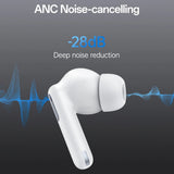 Casti wireless Yesido (TWS34), Dual Microfon, ANC, Bluetooth 5.3, ENC, In-ear, Control tactil, 320mAh, alb