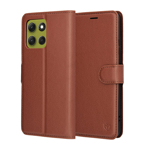 Husa pentru Motorola Moto G86, Techsuit Leather Folio, maro