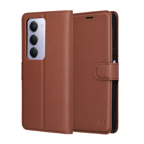 Husa pentru Xiaomi Redmi 15 5G, Techsuit Leather Folio, maro