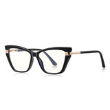 Techsuit Anti-Blue Light Glasses Reflex PC (2271), pentru Women, Rectangle, TR90&Metal Frame, AC Lens, Negru