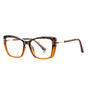 Techsuit Anti-Blue Light Glasses Reflex PC (2273), pentru Women, Oversized, TR90&Metal Frame, AC Lens, Transparent/Leopard