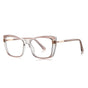 Techsuit Anti-Blue Light Glasses Reflex PC (2273), pentru Women, Oversized, TR90&Metal Frame, AC Lens, Transparent/Maro