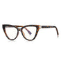 Techsuit Anti-Blue Light Glasses Reflex PC (2279), pentru Women, Cat Eye, TR90&Metal Frame, AC Lens, Leopard