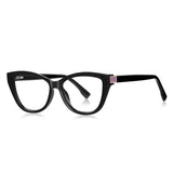 Techsuit Anti-Blue Light Glasses Reflex PC (2276), pentru Women, Cat Eye, TR90&PC Frame, AC Lens, Negru
