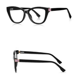 Techsuit Anti-Blue Light Glasses Reflex PC (2276), pentru Women, Cat Eye, TR90&PC Frame, AC Lens, Negru