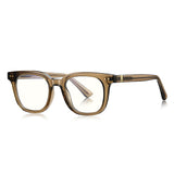 Techsuit Anti-Blue Light Glasses Reflex PC (2229), pentru Men, Round, TR90&Metal Frame, AC Lens, Transparent/Maro