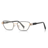 Techsuit Anti-Blue Light Glasses Reflex PC (3162), pentru Women, Rectangle, Metal Frame, AC Lens, Auriu
