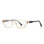 Techsuit Anti-Blue Light Glasses Reflex PC (3162), pentru Women, Rectangle, Metal Frame, AC Lens, Auriu