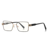 Techsuit Anti-Blue Light Glasses Reflex PC (3160), pentru Women, Rectangle, Metal Frame, AC Lens, Negru