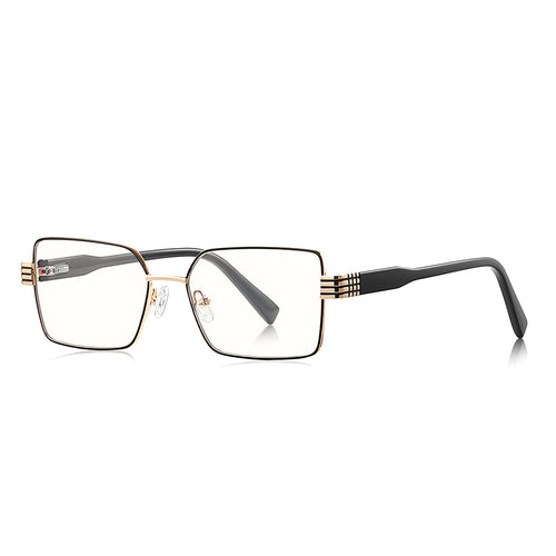 Techsuit Anti-Blue Light Glasses Reflex PC (3160), pentru Women, Rectangle, Metal Frame, AC Lens, Negru
