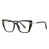 Techsuit Anti-Blue Light Glasses Reflex PC (2275), pentru Women, Rectangle, TR90&Metal Frame, AC Lens, Black/Auriu