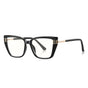 Techsuit Anti-Blue Light Glasses Reflex PC (2275), pentru Women, Rectangle, TR90&Metal Frame, AC Lens, Black/Auriu