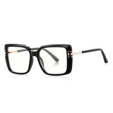 Techsuit Anti-Blue Light Glasses Reflex PC (2270), pentru Women, Oversized, TR90&PC Frame, AC Lens, Negru