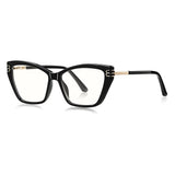 Techsuit Anti-Blue Light Glasses Reflex PC (2262), pentru Women, Rectangle, TR90&Metal Frame, AC Lens, Negru