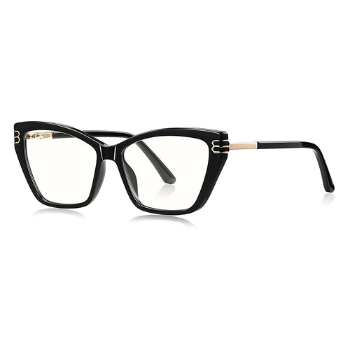 Techsuit Anti-Blue Light Glasses Reflex PC (2262), pentru Women, Rectangle, TR90&Metal Frame, AC Lens, Negru