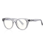 Techsuit Anti-Blue Light Glasses Reflex PC (2231), Round, TR90&Metal Frame, AC Lens, Transparent/Gri