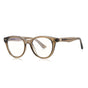Techsuit Anti-Blue Light Glasses Reflex PC (2231), pentru Men, Round, TR90&Metal Frame, AC Lens, Transparent/Maro