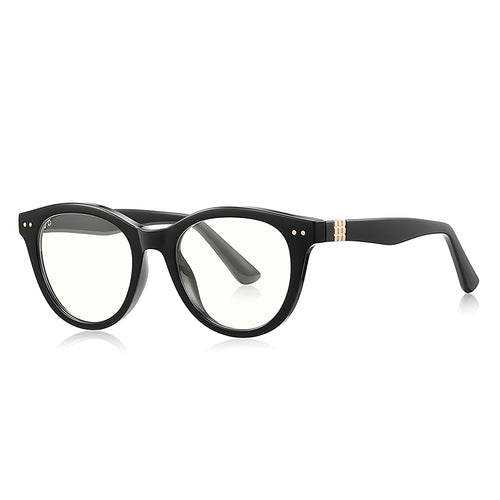 Techsuit Anti-Blue Light Glasses Reflex PC (2231), pentru Men, Round, TR90&Metal Frame, AC Lens, Negru
