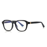 Techsuit Anti-Blue Light Glasses Reflex PC (2227), pentru Men, Round, TR90&Metal Frame, AC Lens, Negru