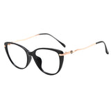 Techsuit Anti-Blue Light Glasses Reflex PC (86162), pentru Women, Round, TR90&Metal Frame, AC Lens, Gold/Negru