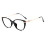 Techsuit Anti-Blue Light Glasses Reflex PC (86162), pentru Women, Round, TR90&Metal Frame, AC Lens, Gold/Negru