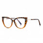 Techsuit Anti-Blue Light Glasses Reflex PC (2259), pentru Women, Oversized, TR90&Metal Frame, AC Lens, Transparent/Leopard