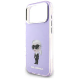 Husa pentru iPhone 17 Pro Max, Karl Lagerfeld IML Aquarelle MagSafe (KLHMP17XHMKIAQOU), mov