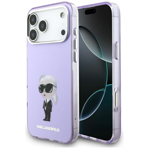 Husa pentru iPhone 17 Pro Max, Karl Lagerfeld IML Aquarelle MagSafe (KLHMP17XHMKIAQOU), mov