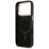 Husa pentru iPhone 17 Pro, Guess Hardcase 4G Logo triunghi MagSafe cu Stand Camera (GUHMP17LPCS4GPTK), negru
