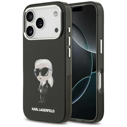 Husa pentru iPhone 17 Pro, Karl Lagerfeld IML Aquarelle MagSafe (KLHMP17LHMKIAQOK), negru