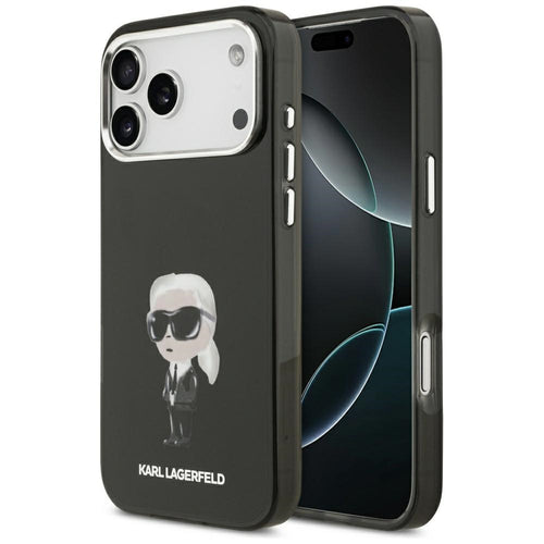 Husa pentru iPhone 17 Pro Max, Karl Lagerfeld IML Aquarelle MagSafe (KLHMP17XHMKIAQOK), negru