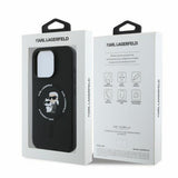 Husa pentru iPhone 16 Pro Max, Karl Lagerfeld Silicone KC Body Ring MagSafe (KLHMP16XSCMKCRHK), negru