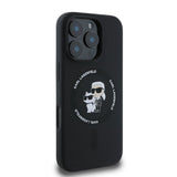 Husa pentru iPhone 16 Pro Max, Karl Lagerfeld Silicone KC Body Ring MagSafe (KLHMP16XSCMKCRHK), negru
