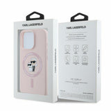 Husa pentru iPhone 16 Pro Max, Karl Lagerfeld Silicone KC Body Ring MagSafe (KLHMP16XSCMKCRHP), roz