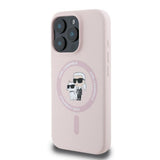 Husa pentru iPhone 16 Pro Max, Karl Lagerfeld Silicone KC Body Ring MagSafe (KLHMP16XSCMKCRHP), roz