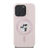 Husa pentru iPhone 16 Pro Max, Karl Lagerfeld Silicone KC Body Ring MagSafe (KLHMP16XSCMKCRHP), roz