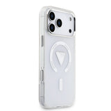 Husa pentru iPhone 17 Pro Max, Guess IML Gradient Triangle Logo MagSafe (GUHMP17XHGTMLCGT), transparenta