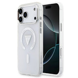 Husa pentru iPhone 17 Pro Max, Guess IML Gradient Triangle Logo MagSafe (GUHMP17XHGTMLCGT), transparenta